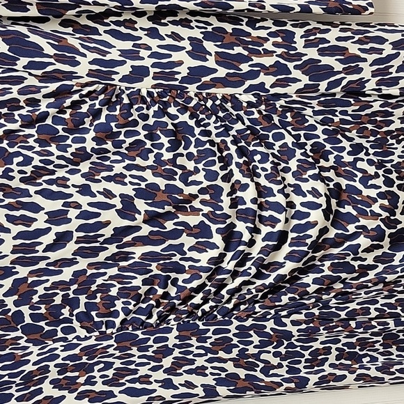 Tory Burch Black and White Ruched Bodycon Leopard Print Dress. M NWOT - Picture 2 of 5